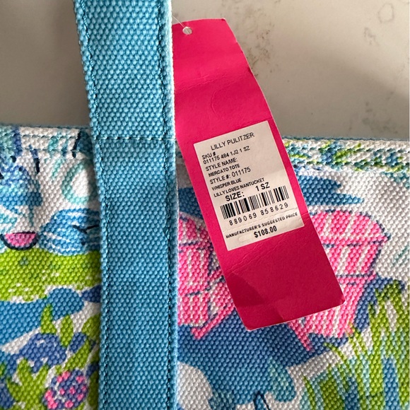 NWT Lilly Pulitzer Mercato Tote- Lilly loves Nantucket - Picture 3 of 4